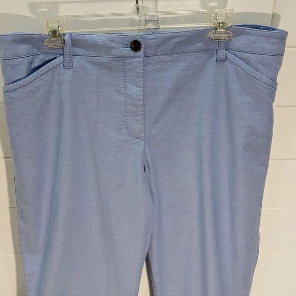 Talbots Women's 14 The Perfect Chino Pants Blue Full Length Cotton Inseam 30.5" - Picture 2 of 10